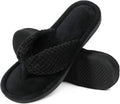 Women'S Popcorn Flip Flop House Slipper with Memory Foam (Dark Black, Size 5-6)